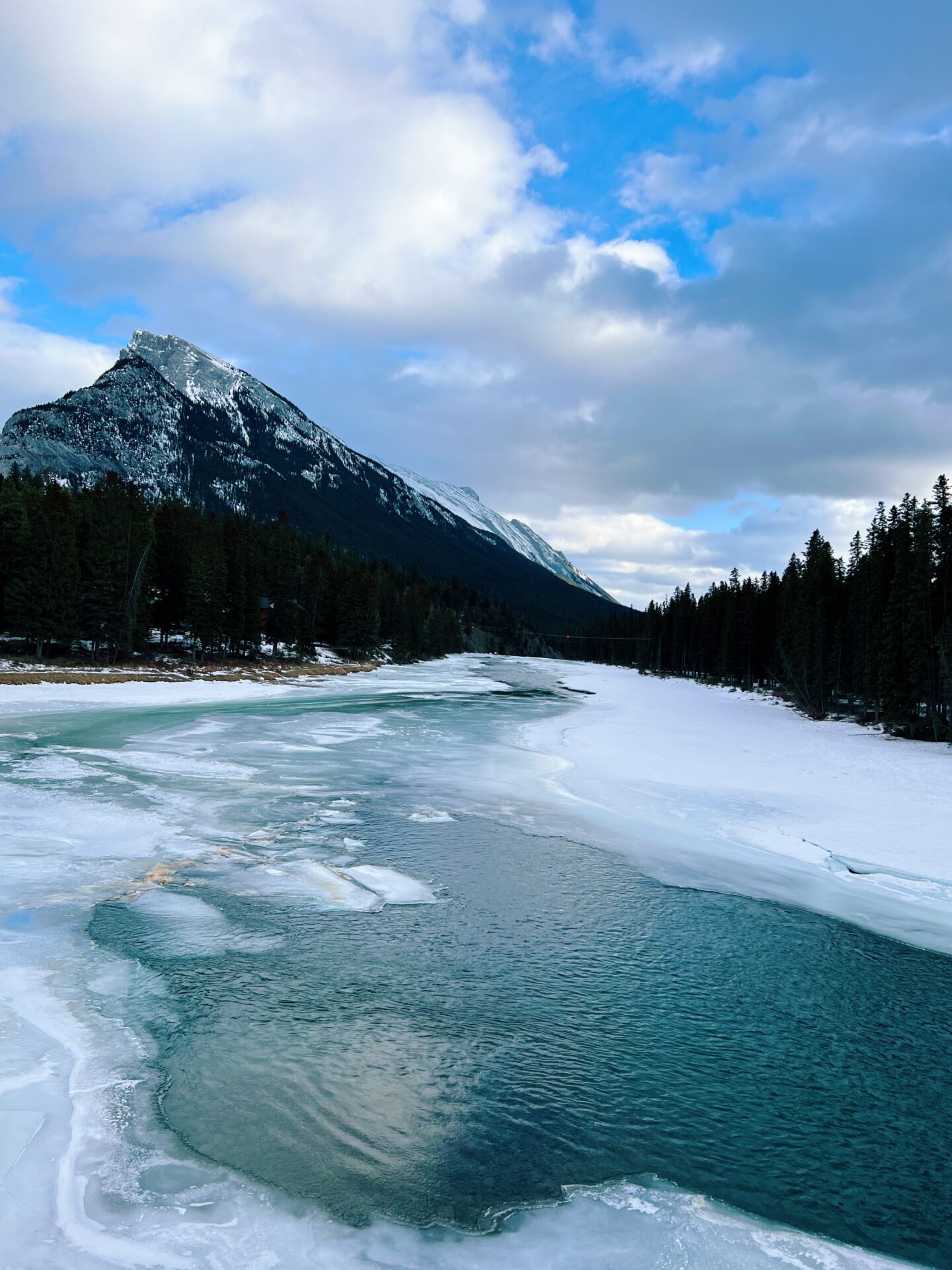 Hiking in Banff in winter